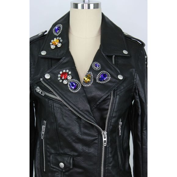 BlankNYC Gold Digger Jewel Moto Jacket XS NWT $188 - Picture 6 of 12